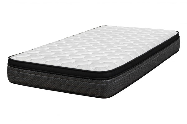 HomeRoots 9 Inch Twin Xl Euro Top Foam Mattress for Restful Sleep and Pressure Relief 746799