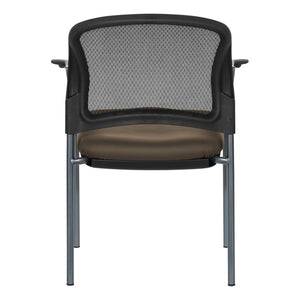 OSP Home Furnishings Progrid Mesh Back Stackable Chair with Titanium Frame for Conference Rooms Java 86710R-R102
