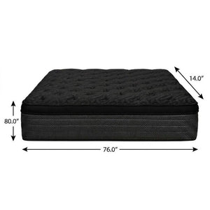 14 Inch King Copper Infused Gel Hybrid Mattress Plush Euro Top for Deep Sleep