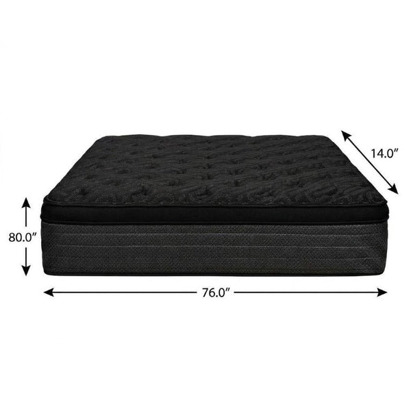 14 Inch King Copper Infused Gel Hybrid Mattress Plush Euro Top for Deep Sleep