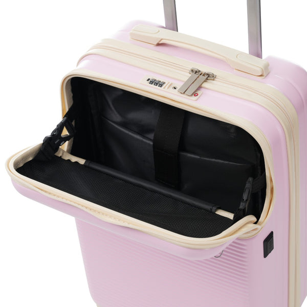 English Elm Luggage 5 Piece Hardside Abs Set with Front Access Carry on and Tsa Spinner Wheels Light Pink N732P391579U
