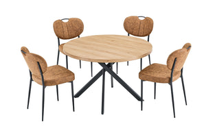 English Elm Round Foldable Mdf Dining Table with Radial Legs for Small Space Bistro Interiors Oak W3493P462093