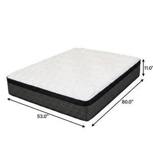 11 Inch Full Xl Plush Euro Top Hybrid Mattress with Foam Comfort Layers