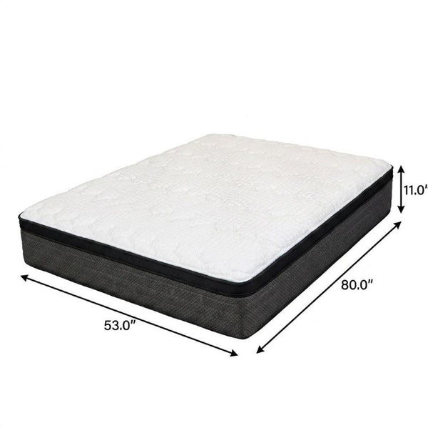 11 Inch Full Xl Plush Euro Top Hybrid Mattress with Foam Comfort Layers