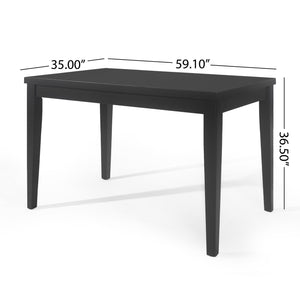 English Elm Christopher Knight Home® - Wood Counter Height Dining Table with Farmhouse Charm, Durable Rubberwood Frame & Easy-Clean Top Matte Black 69004.00BLK