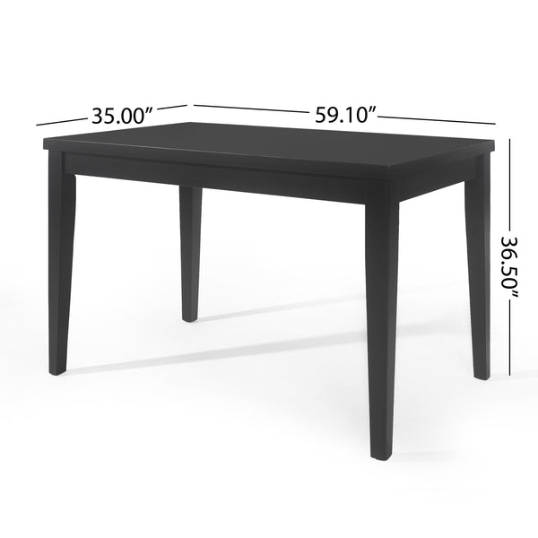 English Elm Christopher Knight Home® - Wood Counter Height Dining Table with Farmhouse Charm, Durable Rubberwood Frame & Easy-Clean Top Matte Black 69004.00BLK