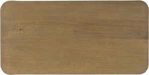 Meridian Furniture Cazari Art Deco Oak Top Coffee Table with Brass Iron Legs for Living Room 746Brown-CT