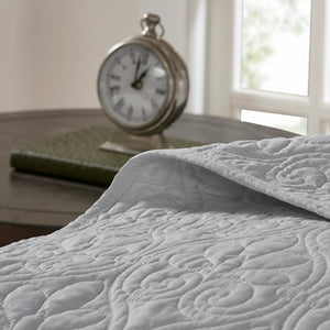 English Elm Reversible Madison Park Quebec Quilt Set Full/Queen - Cottage-Stitched, Prewashed Cotton Fill, Antimicrobial Freshness B03597389