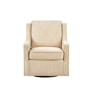 JLA Home Madison Park - Chenille swivel chair with wingback silhouette, high-density foam comfort and 360° metal base for style and support Cream MP103-0287