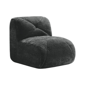 English Elm Armless Modular Cloud Sofa Plush Velvet Tufted Cushions for Modern Living Rooms Black W714P387042