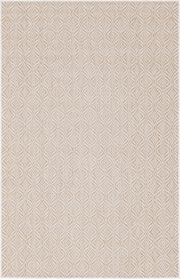 Unique Loom Outdoor Trellis Deco Trellis Machine Made Trellis Rug Taupe, Ivory 5' 3" x 8' 0"