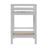 Simple Solid Wood Twin Over Twin Bunk Bed White SOPB3HWHWP Walker Edison