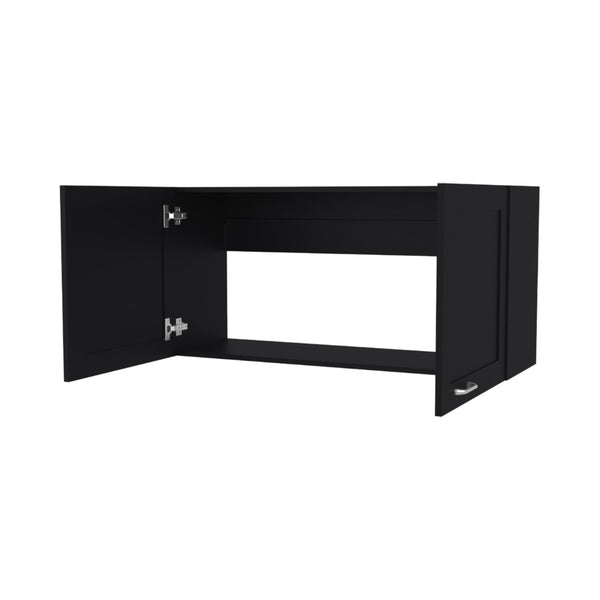 English Elm Fm Furniture Nakya Matte Black Wall Cabinet Open Shelf Modern Kitchen Storage B128P293888