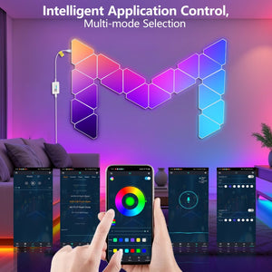 English Elm 20-pack Triangular Rgb Led Wall Panels Modular Music Sync Smart App Gaming Room Lights W2312P466897