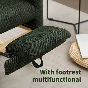 English Elm Modern Accent Rocking Chair With Solid Wood Legs, Cozy Footrest, And Stylish Side Pocket For Relaxation W2725P276959