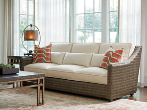 Lexington Tommy Bahama Home Montera Cocktail Table: Embrace Casual Elegance With Stained Travertine And Textured Metal Base Hatteras Gray  561-943