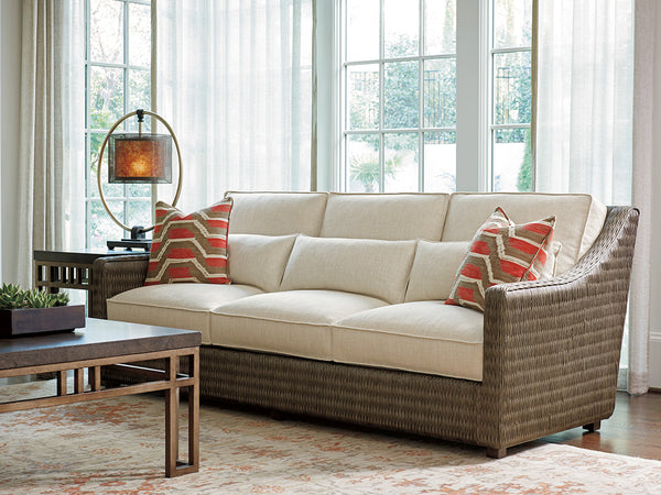 Lexington Tommy Bahama Home Montera Cocktail Table: Embrace Casual Elegance With Stained Travertine And Textured Metal Base Hatteras Gray  561-943