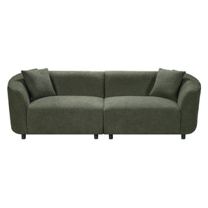 English Elm 87" Curved Boucle Sofa Sculptural Low Profile Design for Contemporary Living Rooms N767P354840A
