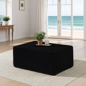 English Elm Full Corduroy Upholstered Ottoman Low Profile Footrest for Relaxed Living Room Seating B2748P437022