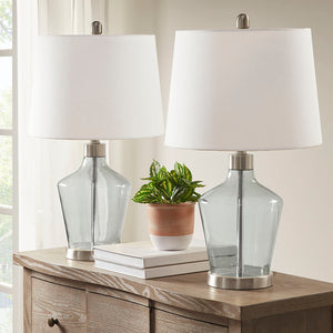 510 Design Harmony Casual Angular Glass Table Lamp, Set of 2 5DS153-0021 Grey