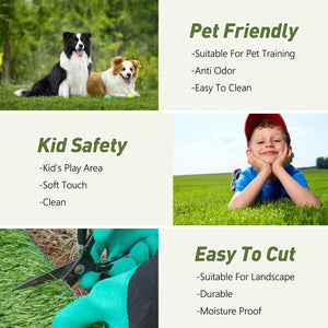 English Elm Realistic Polypropylene Turf Rug Dense Blades Drainage Backing Patio Pet Safe W2896P429775