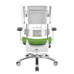 OSP Home Furnishings White Mesh Ergonomic Manager Chair with Lumbar Support and Adjustable Arms for Office Green 99661W-6