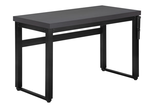 English Elm Computer Desk, Adjustable Height 29.5"-48", Sleek Grey Laminate & Black Metal For Modern Workspaces B2710P219895