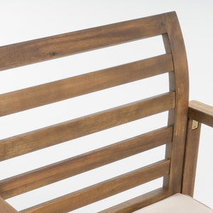 English Elm Christopher Knight Home® - Outdoor Acacia Wood Club Chairs Set of 2 with White Cushions, Weather-Resistant Poolside Seating 36" 56836.00