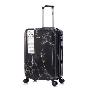 English Elm 3-piece Polycarbonate Hardshell Luggage Set with Swivel Wheels and Combo Lock Black T3292P316965
