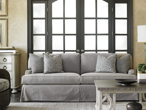 Lexington Litchfield Square Cocktail Table - Casual Sophistication With Burnished Steel Top And Antique Hardware Oyster  714-945