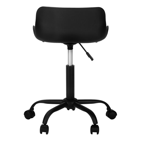 English Elm Office Chair ergonomic kids low-back with padded seat, 360° swivel, height adjustable, modern white base Black 20 L x 8 W x 20 H B2710P219782