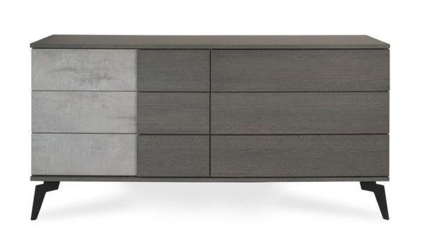 VIG Furniture Palermo Modern Italian Dresser With Faux Concrete Fronts, Matte Grey Cabinet & Soft-Close Drawers VGACPALERMO-DRS