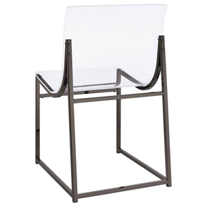 English Elm Fancher Black Nickel Acrylic Side Chairs Set of 2 — Pop Art Industrial Metal Frame, Clear Acrylic Modern Seating B062P299920