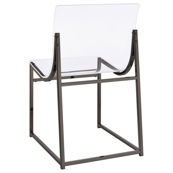 English Elm Fancher Black Nickel Acrylic Side Chairs Set of 2 — Pop Art Industrial Metal Frame, Clear Acrylic Modern Seating B062P299920
