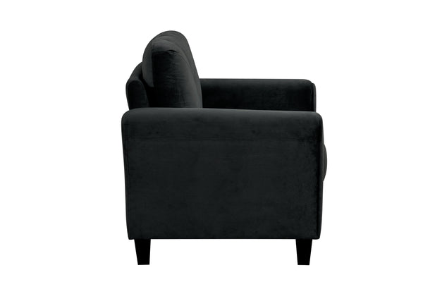 English Elm Couch Luxurious Black Velvet Sectional Set 1+2+3 - Modern Comfort For Stylish Living Spaces! W2121S00011