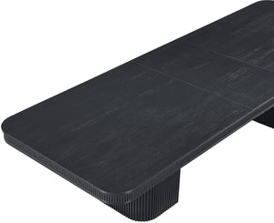 Meridian Furniture Mohari Oak Veneer Dining Table with Fluted Art Deco Base and Sculptural Design for Modern Black 747Black-T