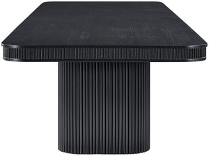 Meridian Furniture Mohari Oak Veneer Dining Table with Fluted Art Deco Base and Sculptural Design for Modern Black 747Black-T