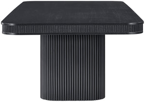 Meridian Furniture Mohari Oak Veneer Dining Table with Fluted Art Deco Base and Sculptural Design for Modern Black 747Black-T