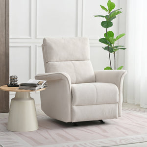 English Elm Manual Rocker Recliner Chair - Plush Gray Velvet Glider For Small Spaces, Home Theater & Nurseries W1028S00047