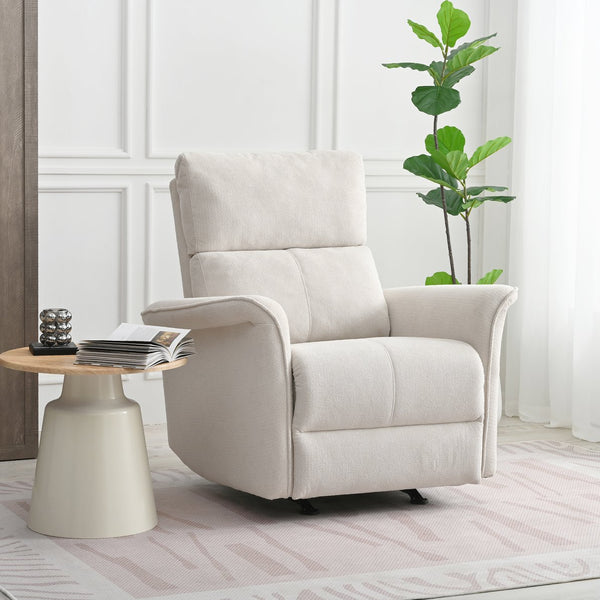 English Elm Manual Rocker Recliner Chair - Plush Gray Velvet Glider For Small Spaces, Home Theater & Nurseries W1028S00047
