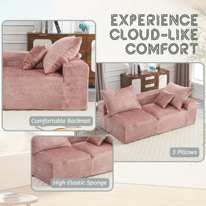 English Elm United Two-Person Sofa - Versatile Chenille Upholstery For Lounging, Napping & Flexible Layout W1568P222617-GIGA