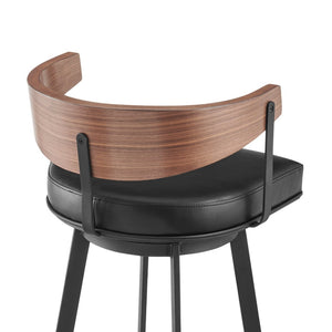 English Elm Lacey Swivel Barstool Matte Iron Base Faux Leather Seat Mid-century Kitchen Bar B2736P464814