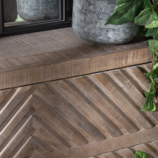 Crestview Collection Rustic Mango Wood Chest - Stylish Geometric Design With Chevron Drawers For Elegant Storage Solutions Brown Solid Wood Cvfnr4245