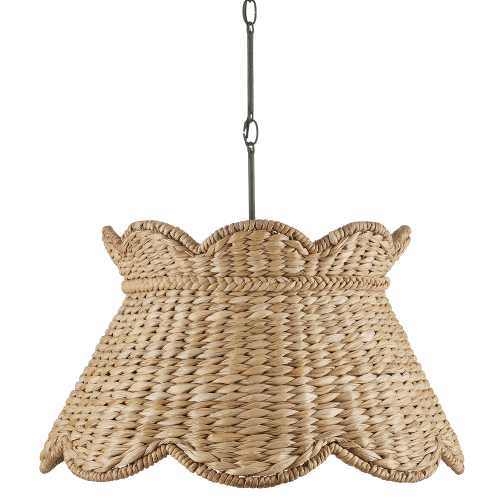Annabelle Pendant - Artisan-Made Woven Light Fixture in Natural Water Hyacinth with Parisian Flair