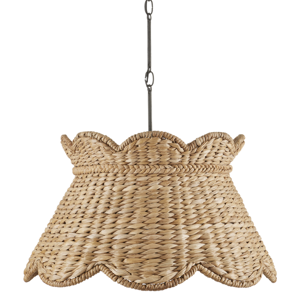Annabelle Pendant - Artisan-Made Woven Light Fixture in Natural Water Hyacinth with Parisian Flair