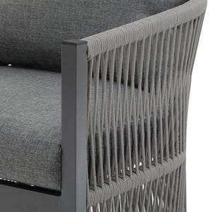 English Elm Christopher Knight Home® - [Set Of 2] Modern Gray Lounge Chairs With Curved Aluminum Frame & Cushions For Stylish Comfort Outdoors N767P237033G_2