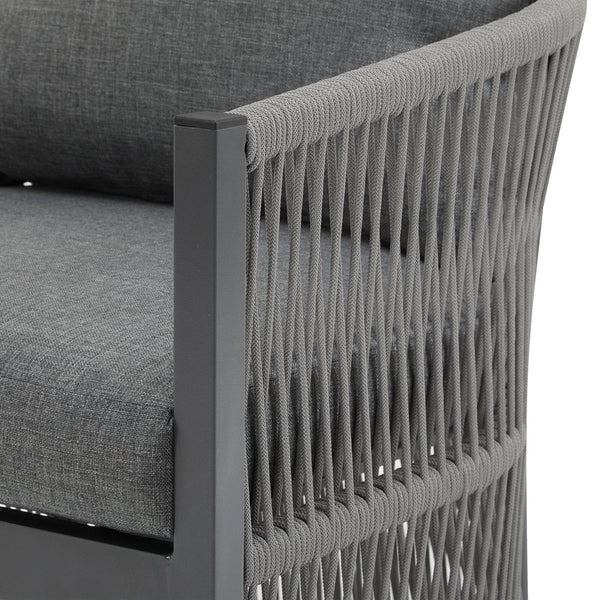 English Elm Christopher Knight Home® - [Set Of 2] Modern Gray Lounge Chairs With Curved Aluminum Frame & Cushions For Stylish Comfort Outdoors N767P237033G_2
