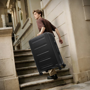 English Elm Luggage 5 Piece Hardside Abs Set with Front Access Carry on and Tsa Spinner Wheels Black N732P391544B