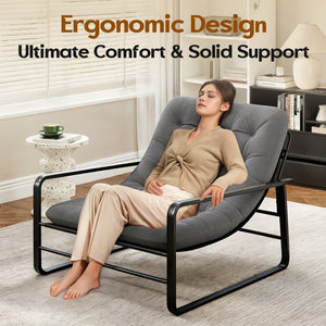 English Elm Accent Chair Sherpa Boucle Upholstered Seat for Reading Nook or Living Room Decor Gray T3623P411778