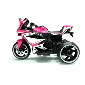 English Elm 6v Kids Ride on Motorcycle with Led Wheels Mp3 Player and Sport Bike Style for Toddlers Pink W1760110305